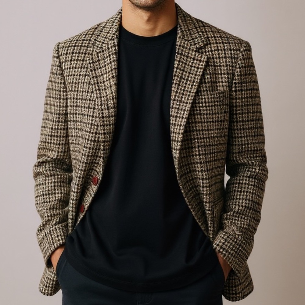 Vintage 90’s Harris Tweed Houndstooth Blazer